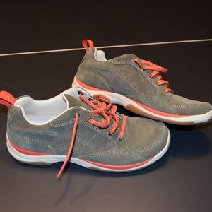 Women's S Gery/Orange LL Bean Suede Sneakers